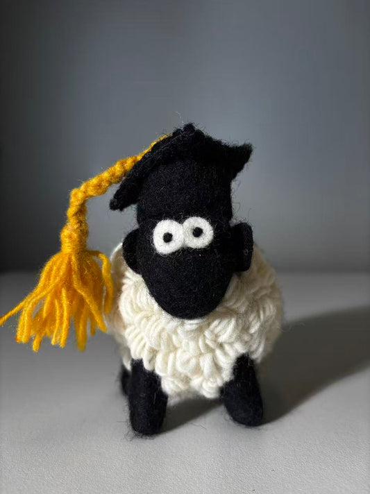 Erin Knitwear Medium Sheep with Graduation Hat
