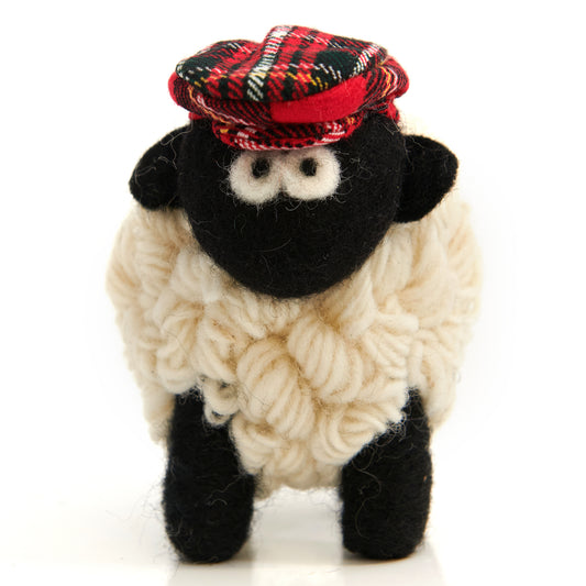 Erin Red Tartan Flatcap Sheep Large