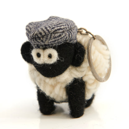 Erin Knitwear Flatcap Sheep Keyring