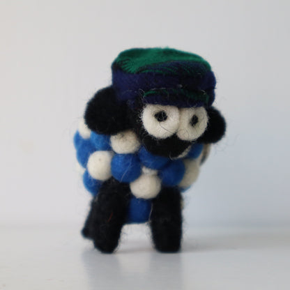 Erin Knitwear Felt Sheep Keyring with Flatcap