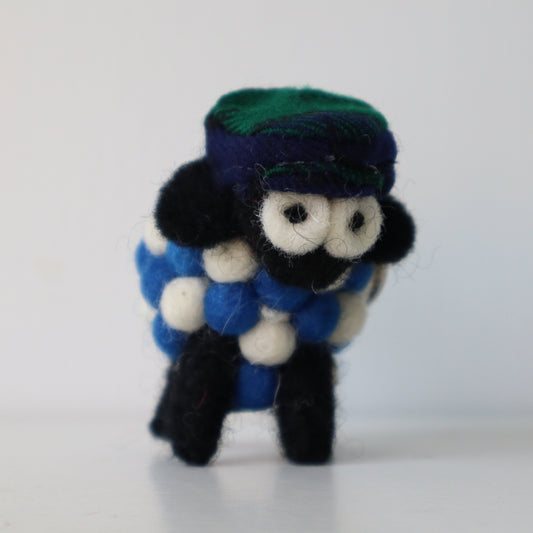Erin Knitwear Felt Sheep Keyring with Flatcap