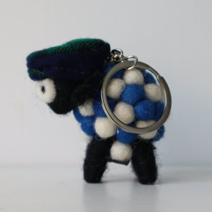 Erin Knitwear Felt Sheep Keyring with Flatcap