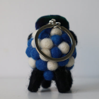Erin Knitwear Felt Sheep Keyring with Flatcap