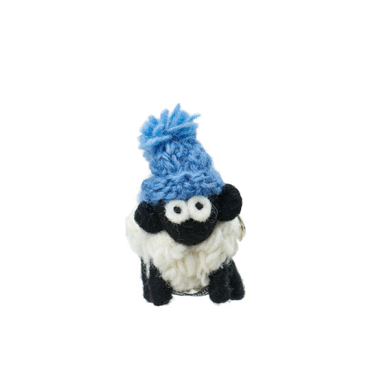 Erin Knitwear Bobble Hat Sheep Keyring