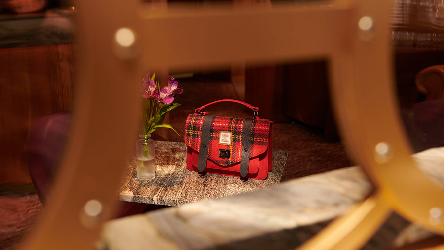 Finished Islander bag made with Harris Tweed
