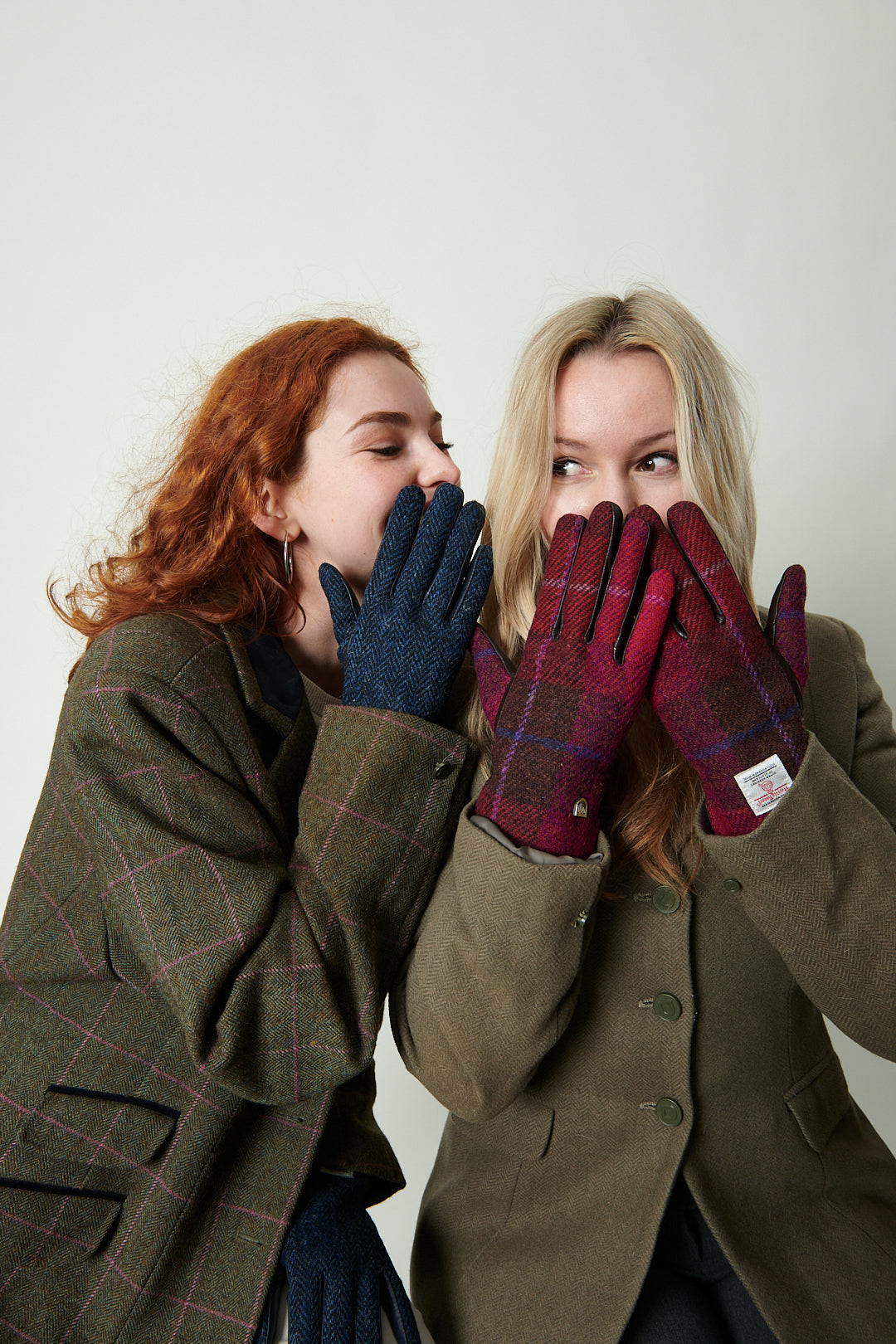 harris tweed damen handschuhe Ladies Harris Tweed Gloves Blue M