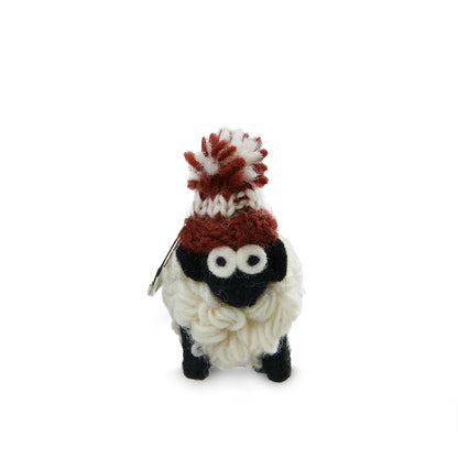 Erin Knitwear Bobble Hat Sheep Keyring