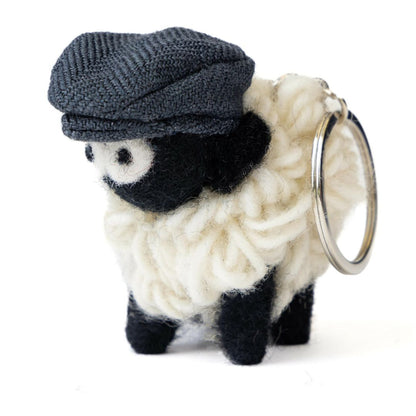 Erin Knitwear Flatcap Sheep Keyring