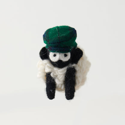 Erin Knitwear Sheep Magnet with Tartan Flatcap