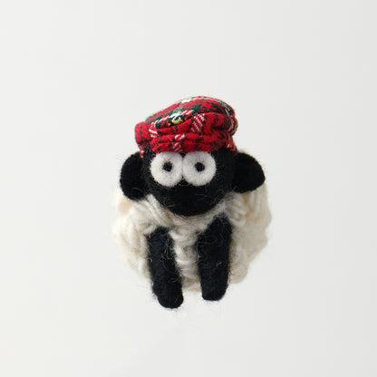 Erin Knitwear Sheep Magnet with Tartan Flatcap