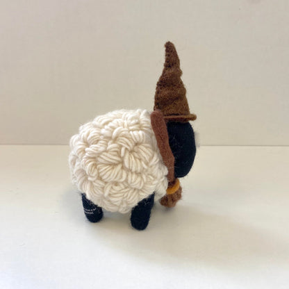 Erin Knitwear Halloween Medium Sheep with Hat and Broom