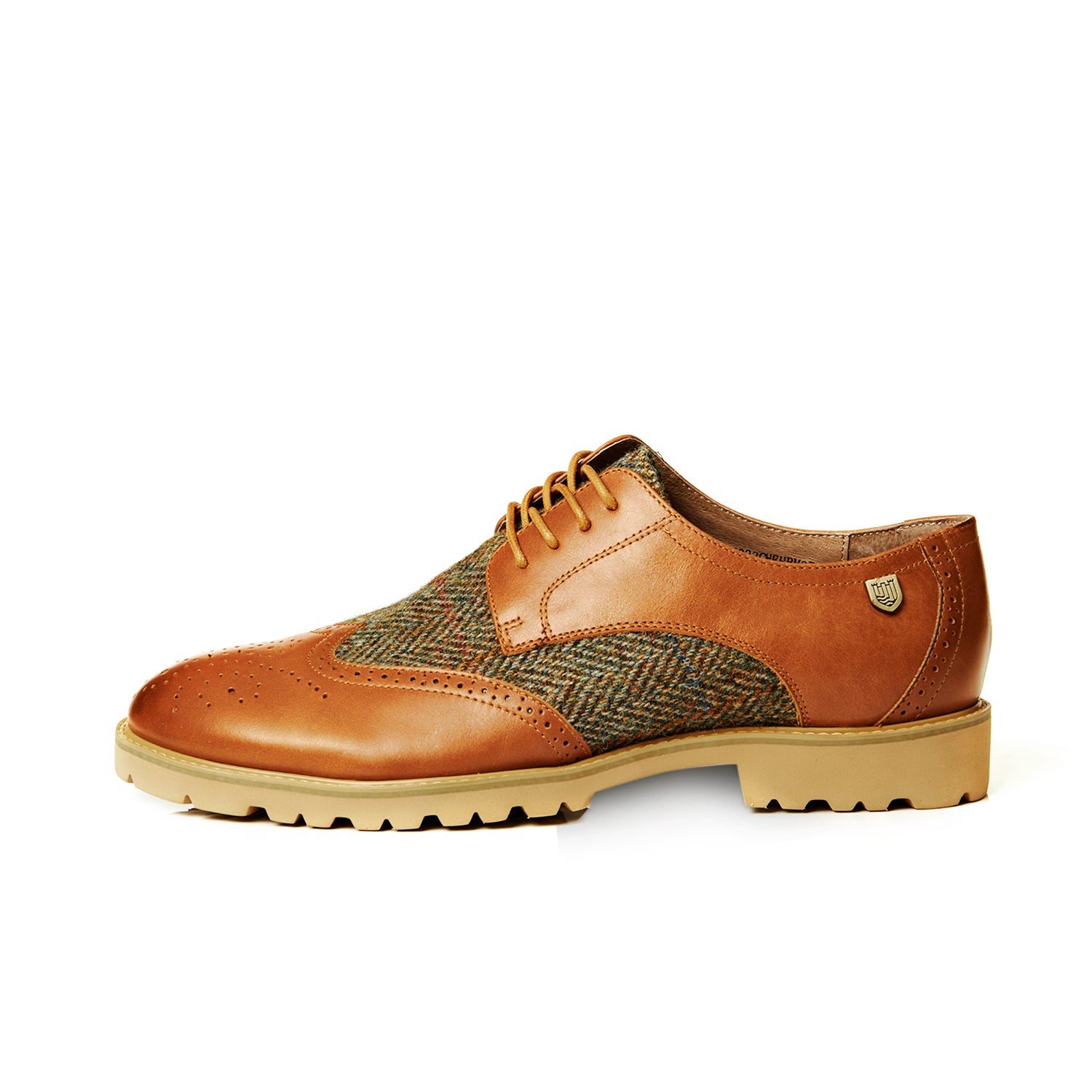 Leather and 2025 tweed brogues